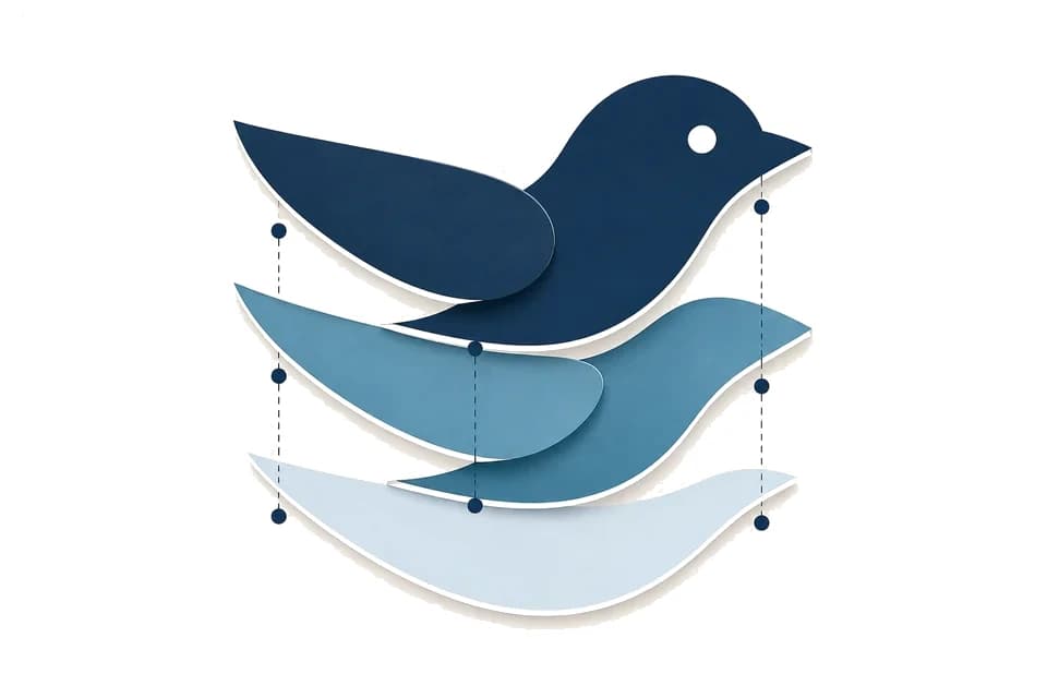 One hummingbird design separated into aligned SVG layers for each color