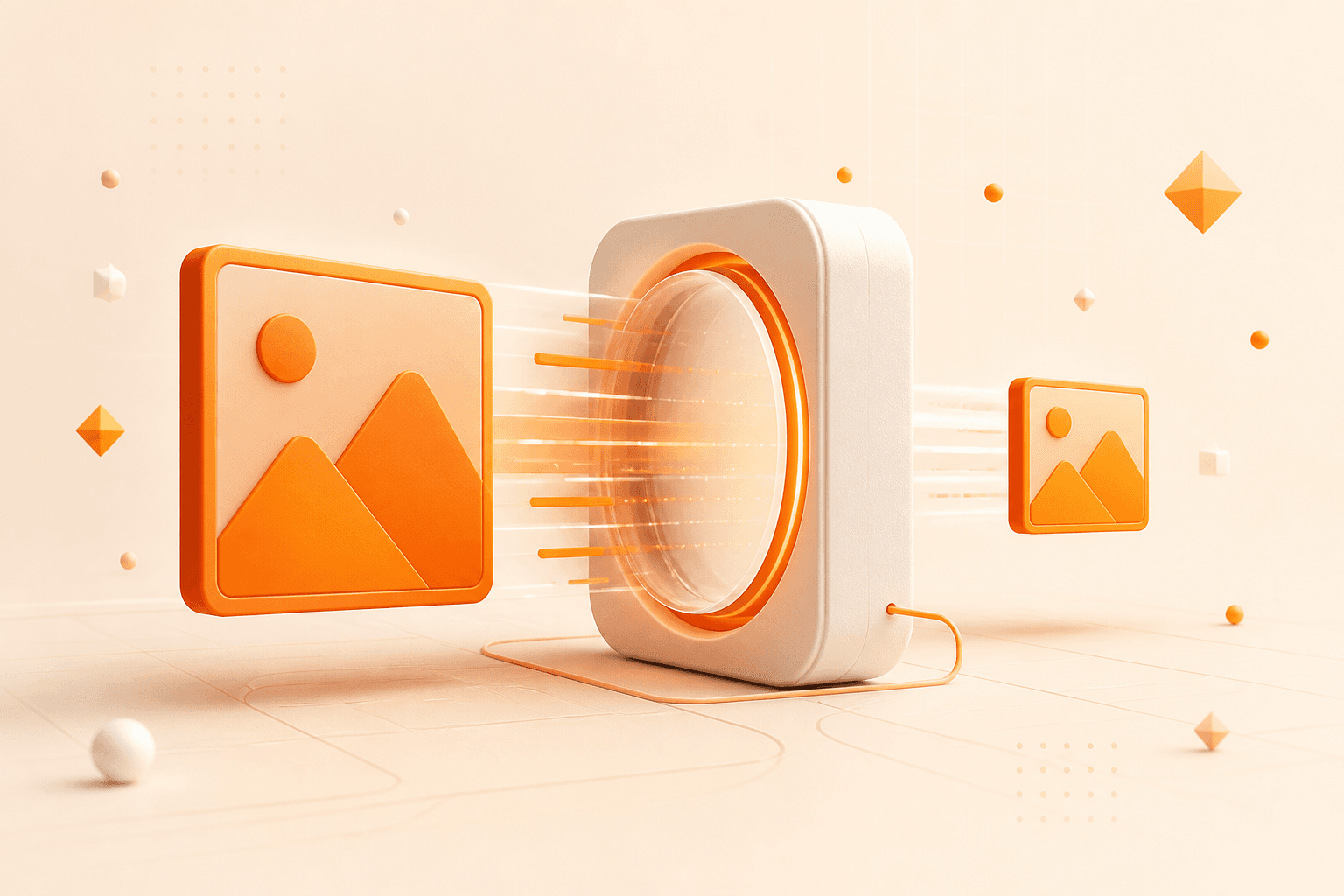 An image becoming smaller as it moves through a fast optimization process